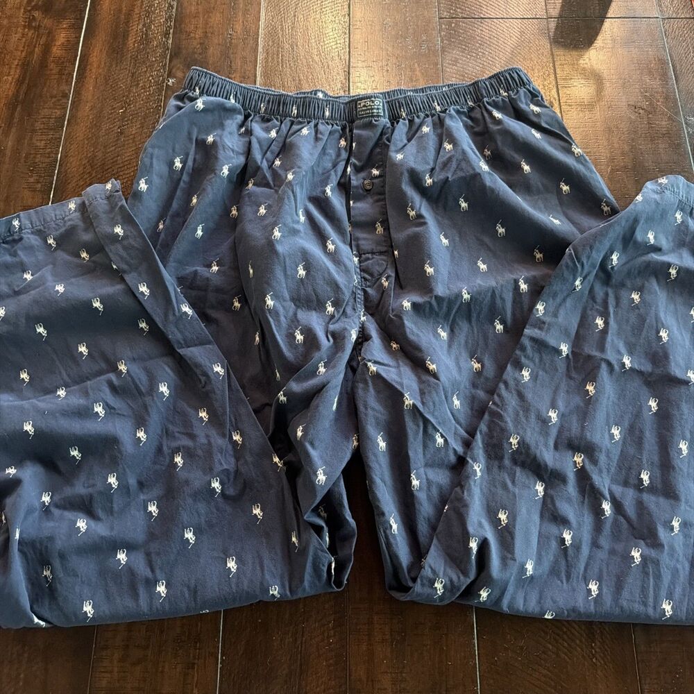 Polo Ralph Lauren Sleepwear Men’s Large Blue Pajama Pants 100% Cotton
